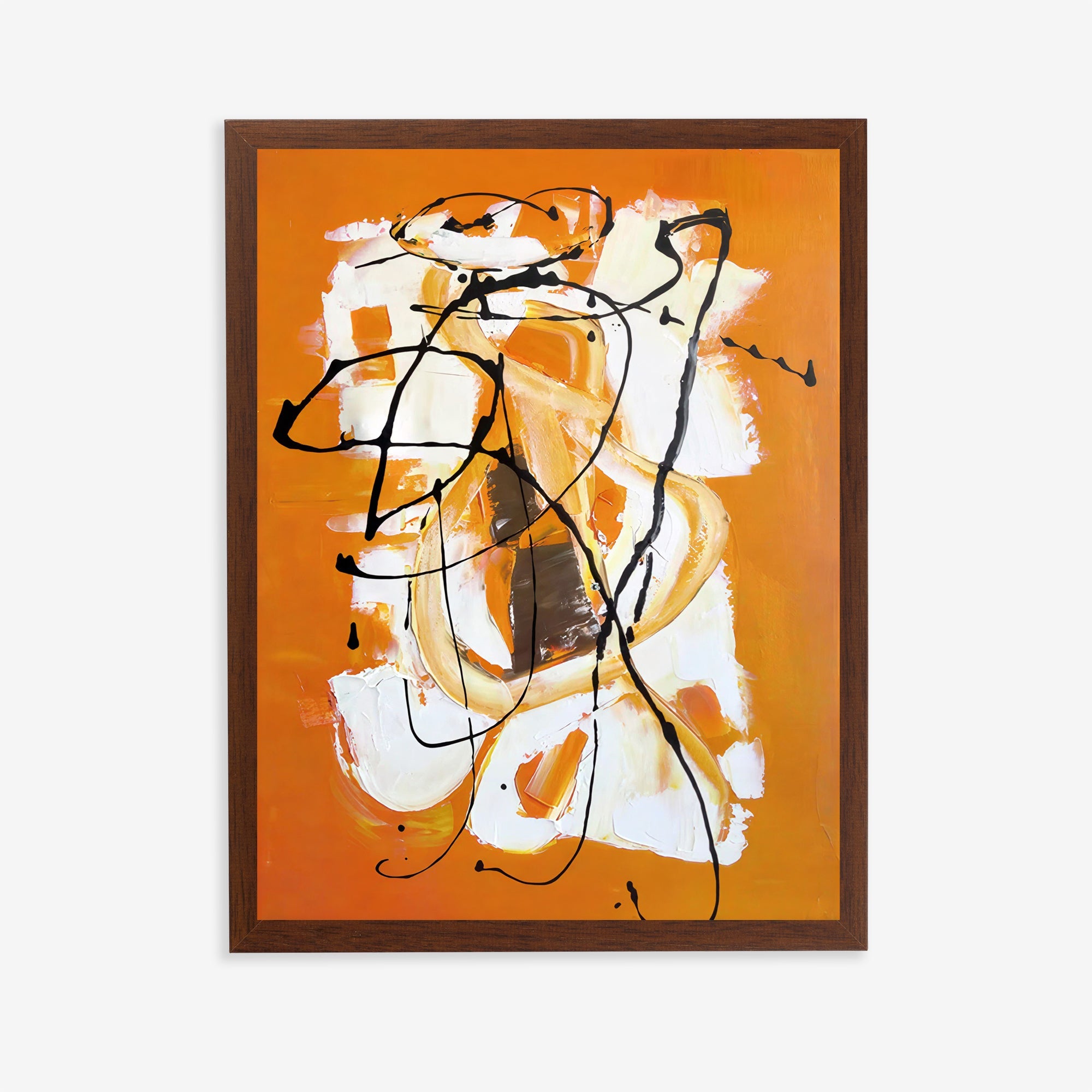 Abstract orange wall art print
