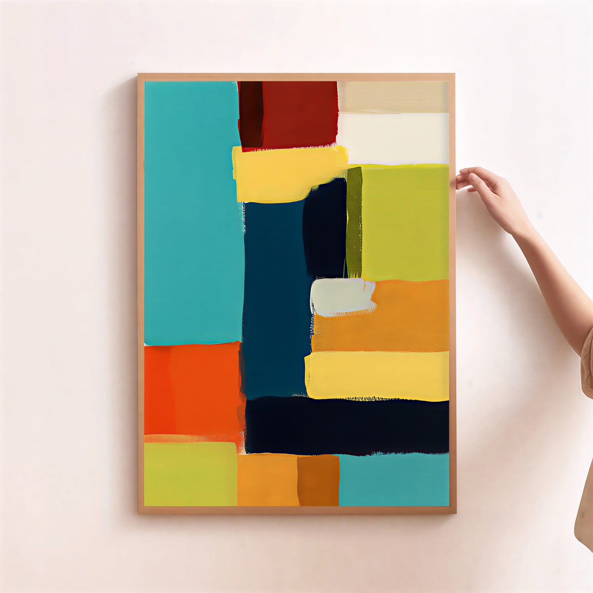 Mid century modern geometric art print