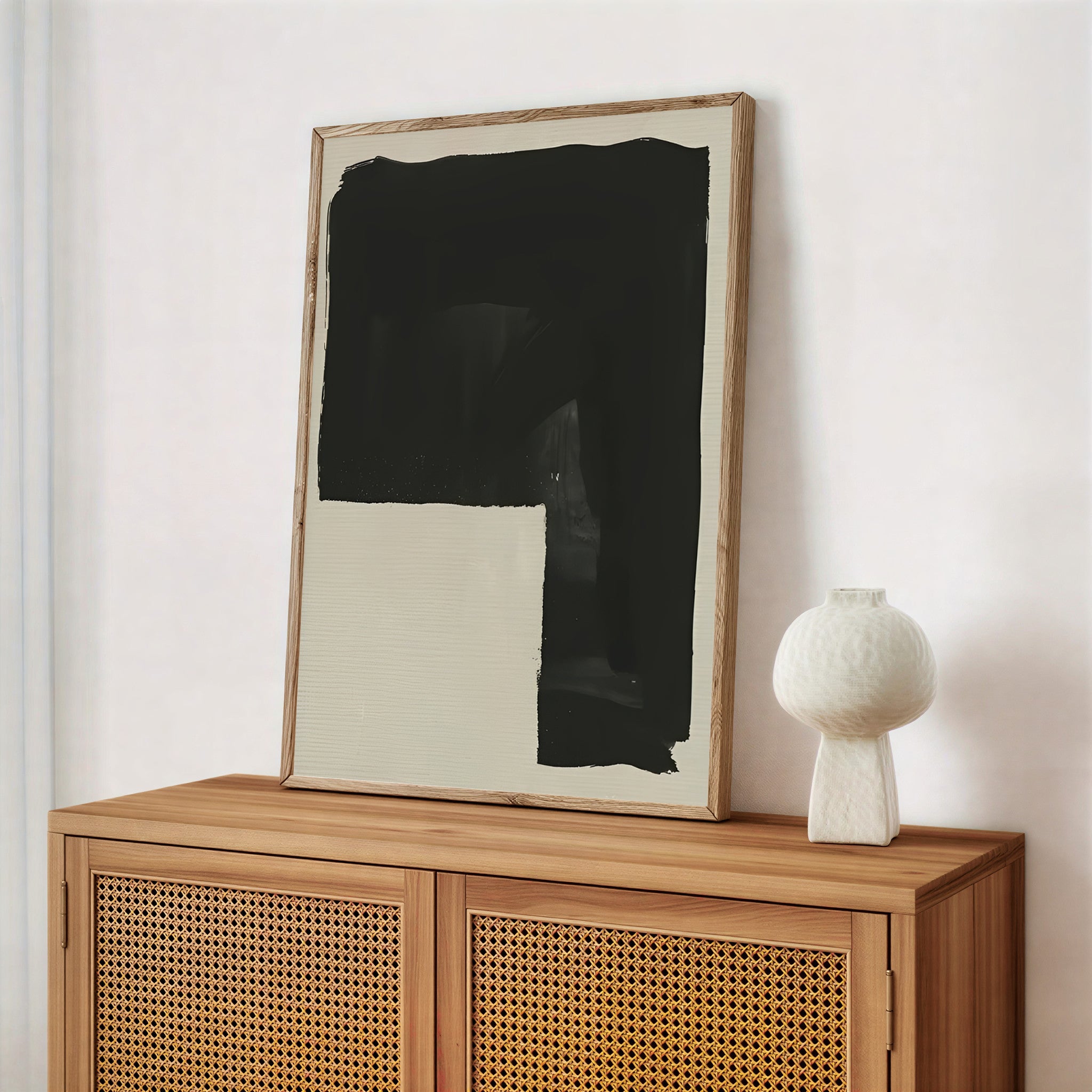Modern black minimalist abstract wall art print