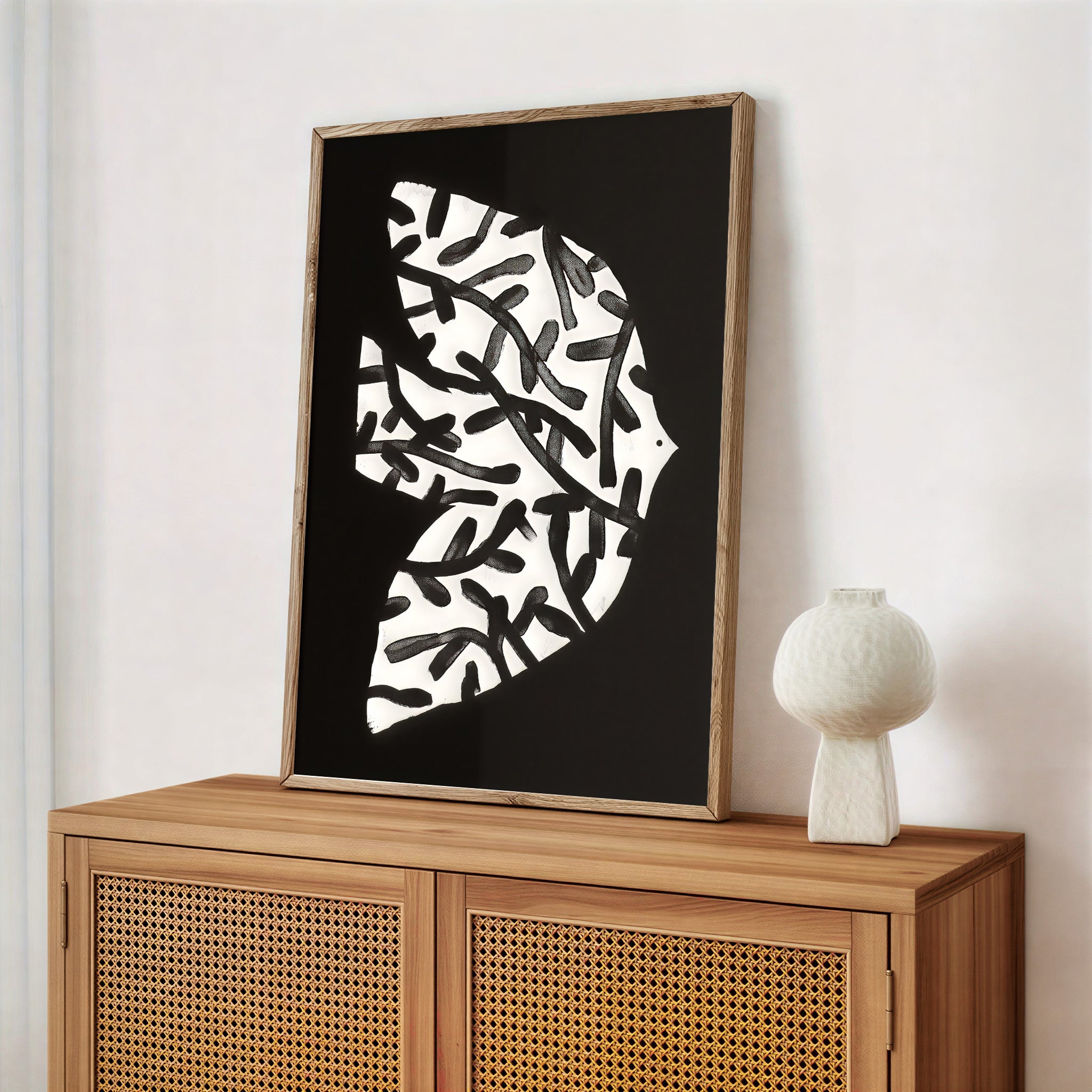 Abstract Black and White Wall Art Print