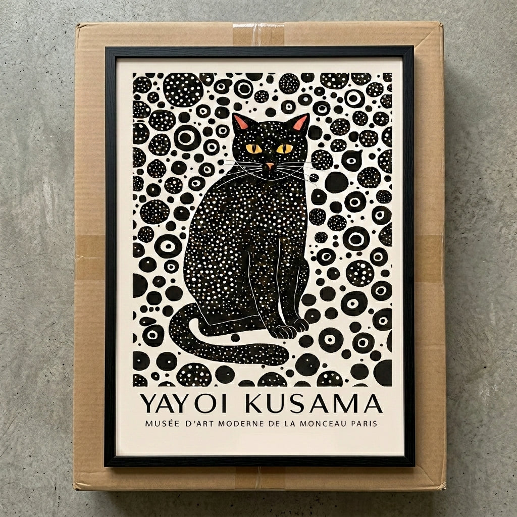 Minimalist Black Cat Art Print