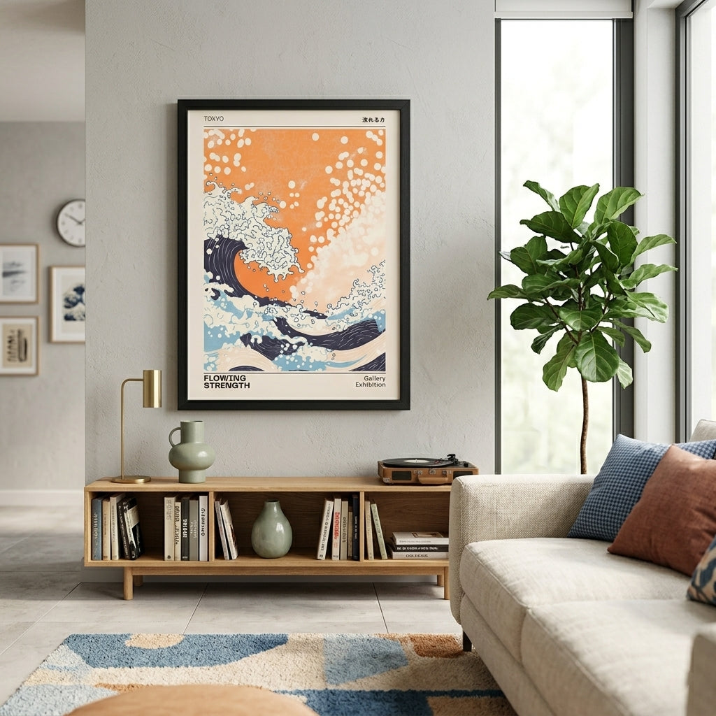 Japanese Wave Print – Tokyo Gallery Exhibition Wave Poster
