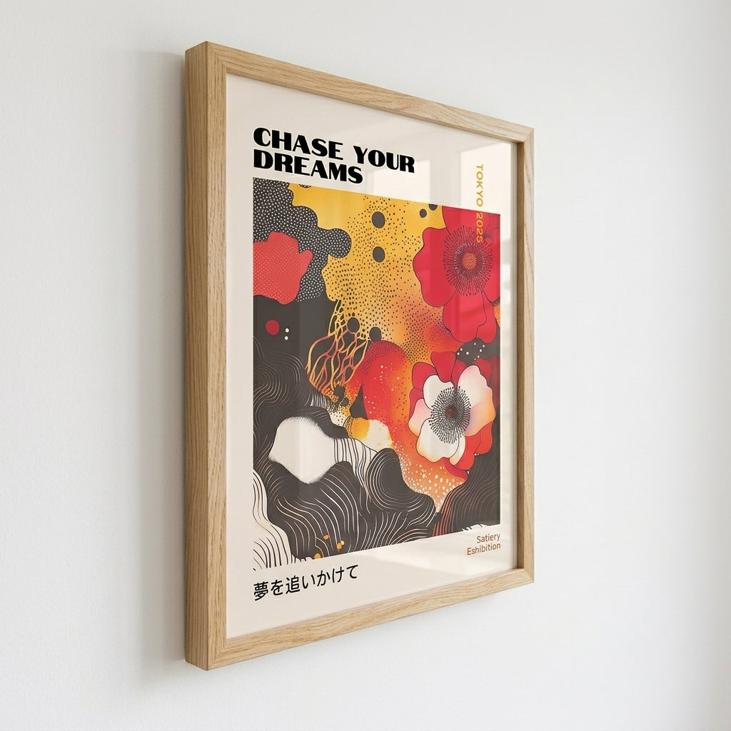 Japanese Graphic Poppy Art Print