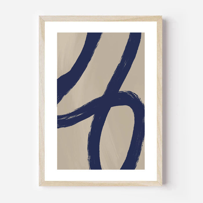 Minimalist abstract navy blue wall art print