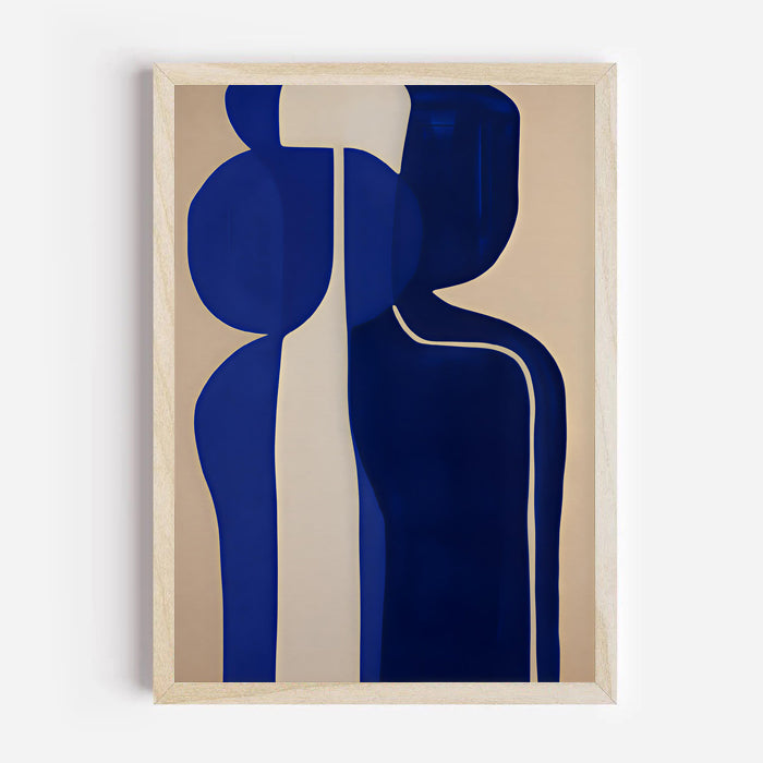 Minimalist blue abstract figure art print