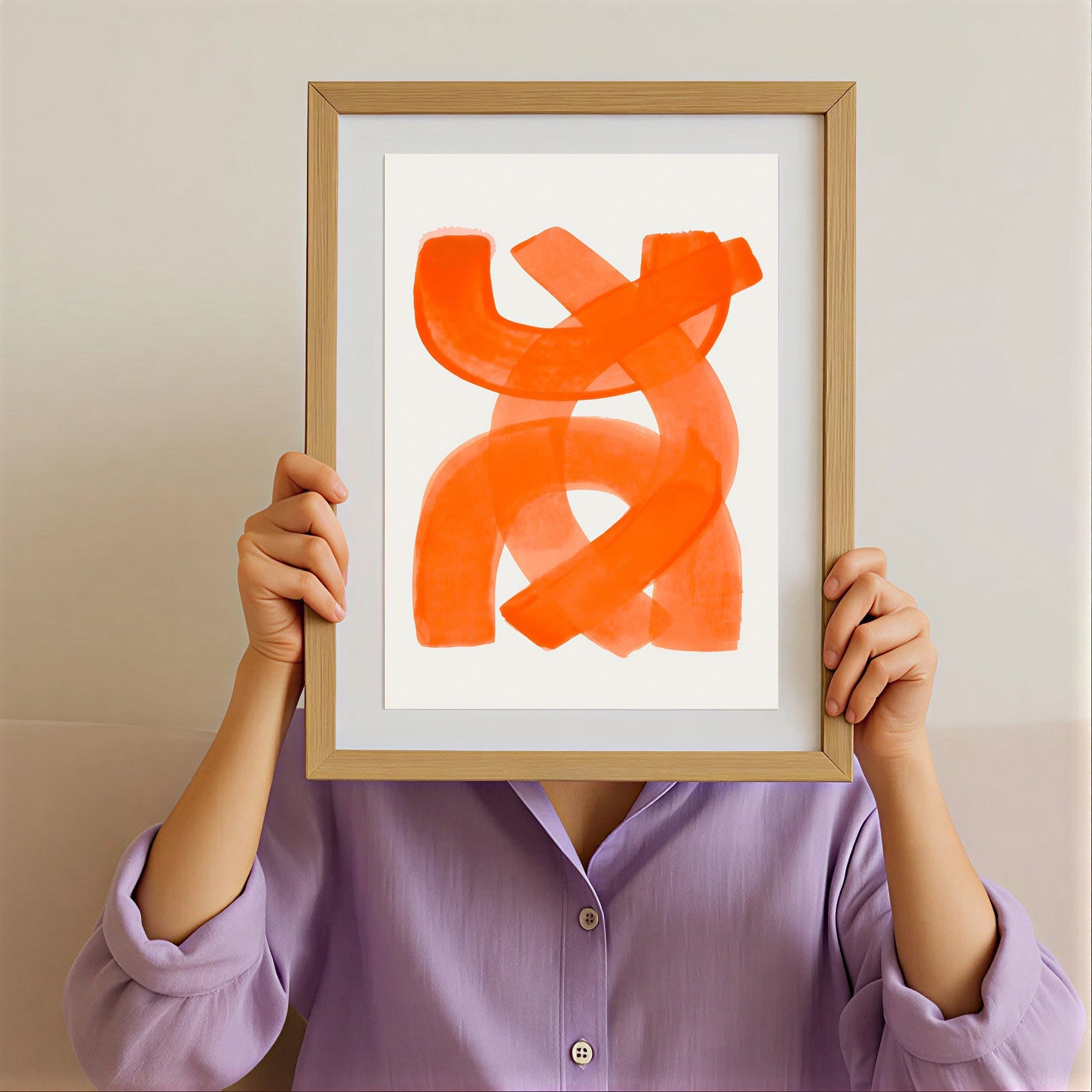 Orange Minimalist Abstract Wall Art Print