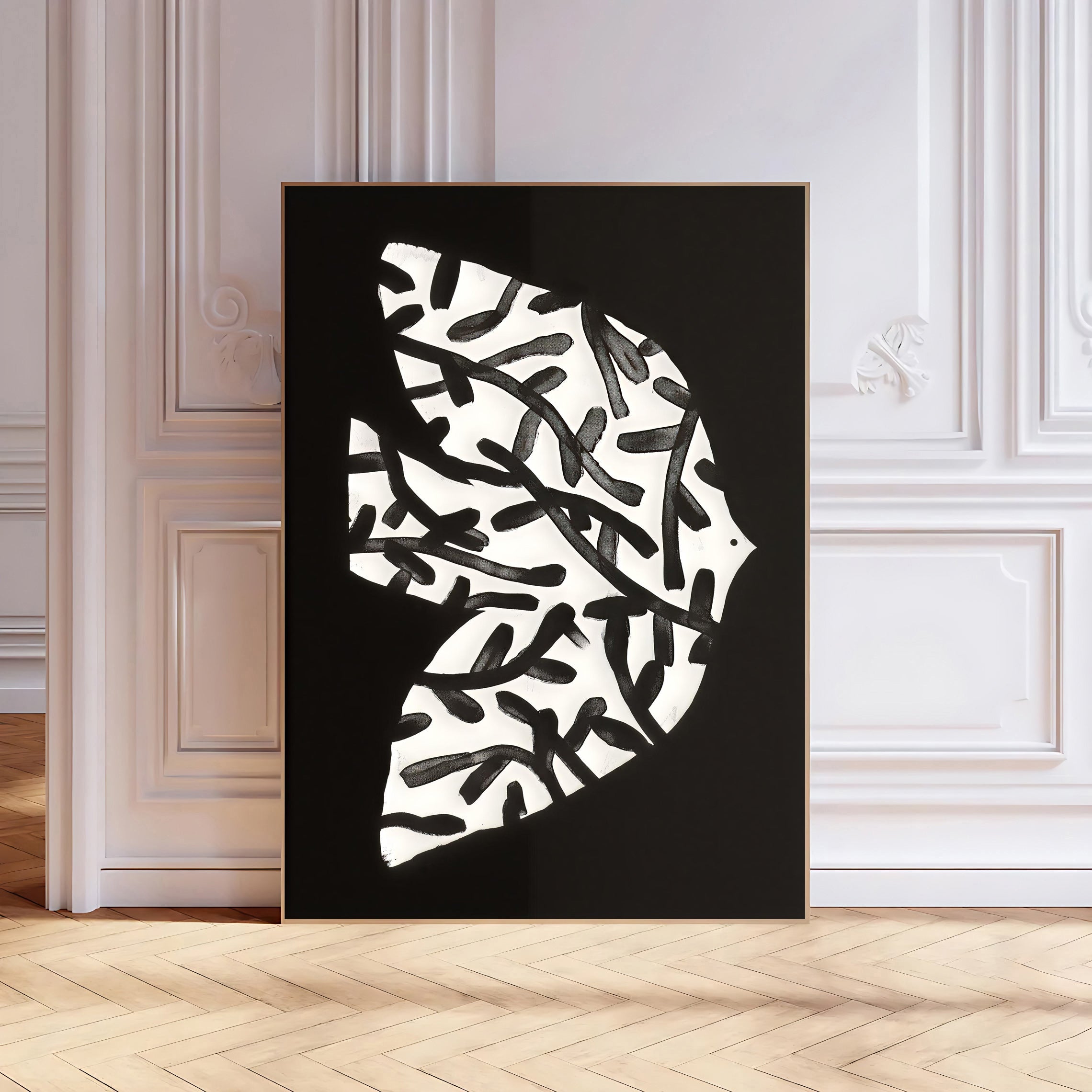 Abstract Black and White Wall Art Print