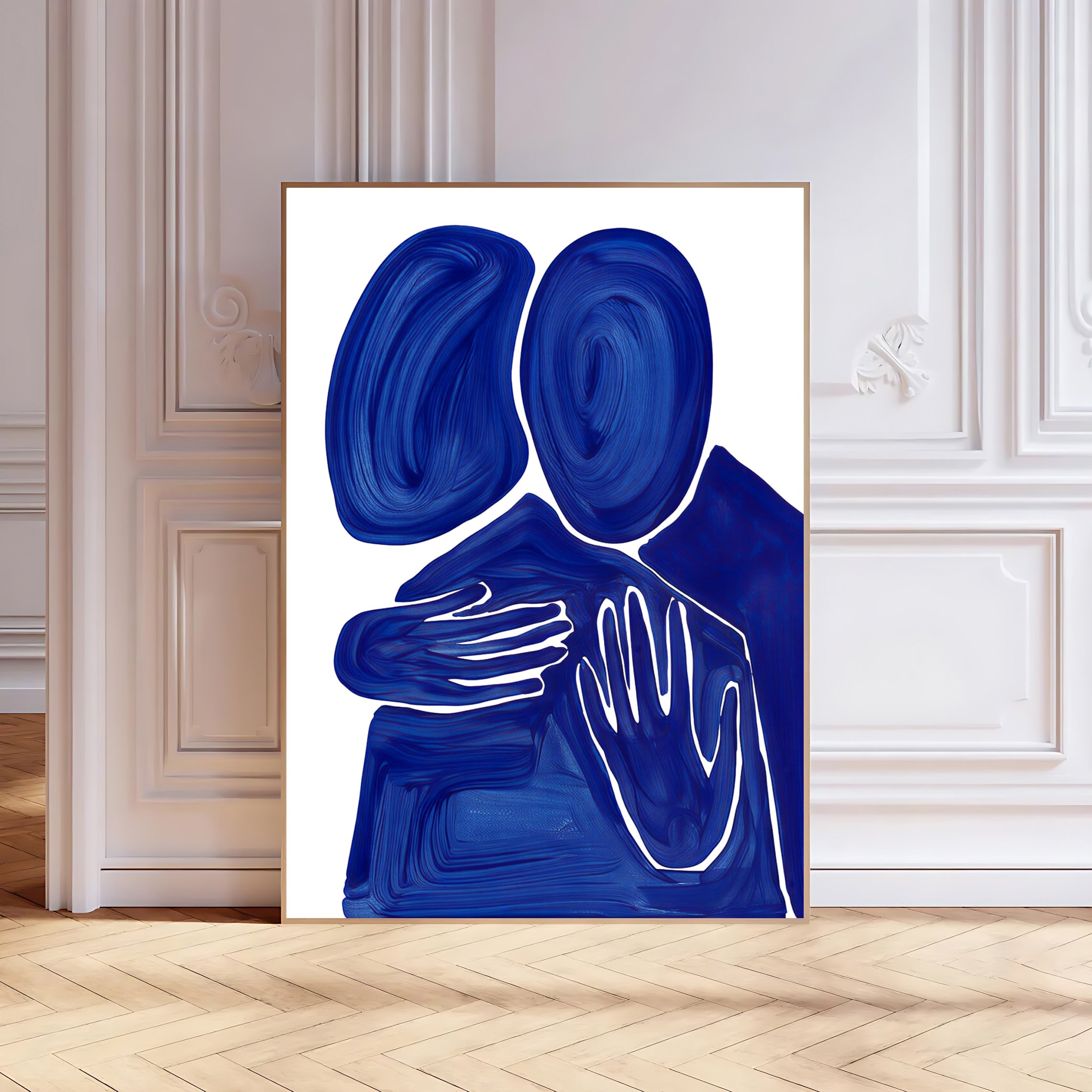 Abstract Blue Embrace Art Print