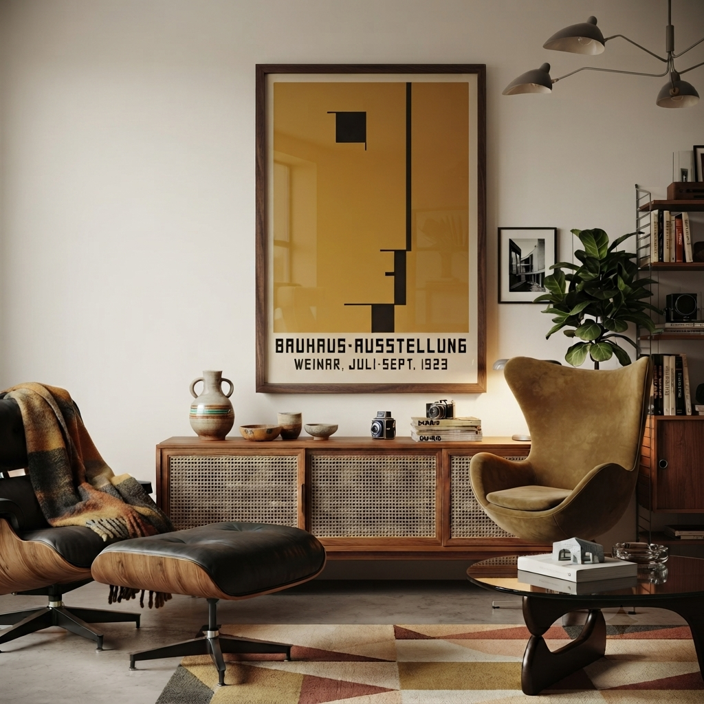 Minimalist geometric Bauhaus exhibition art print