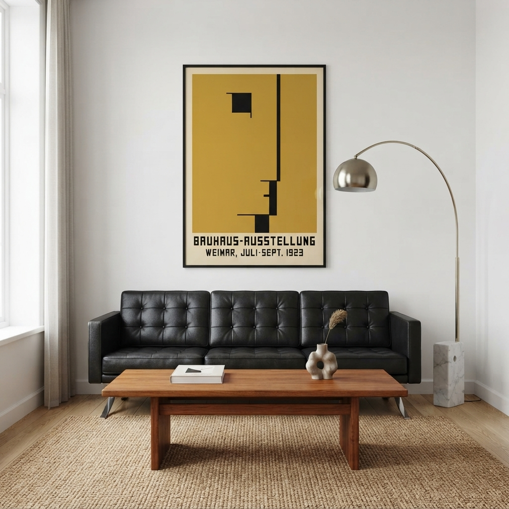 Minimalist geometric Bauhaus exhibition art print
