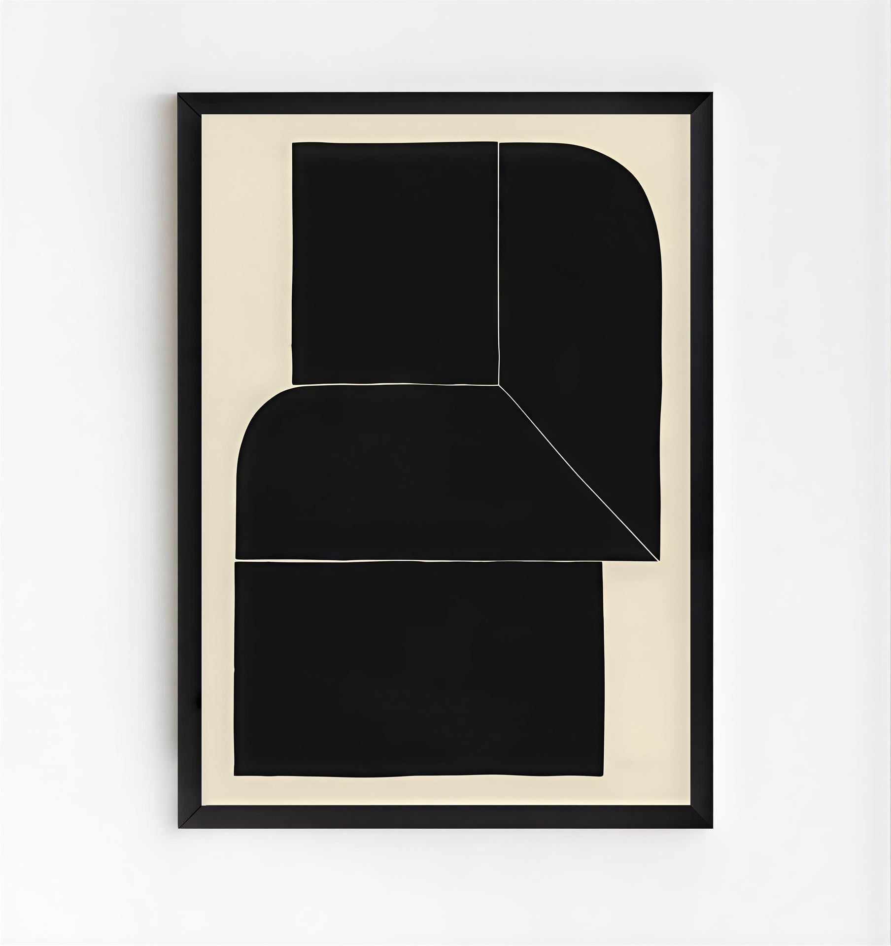 Black Minimalist Abstract Wall Art Print