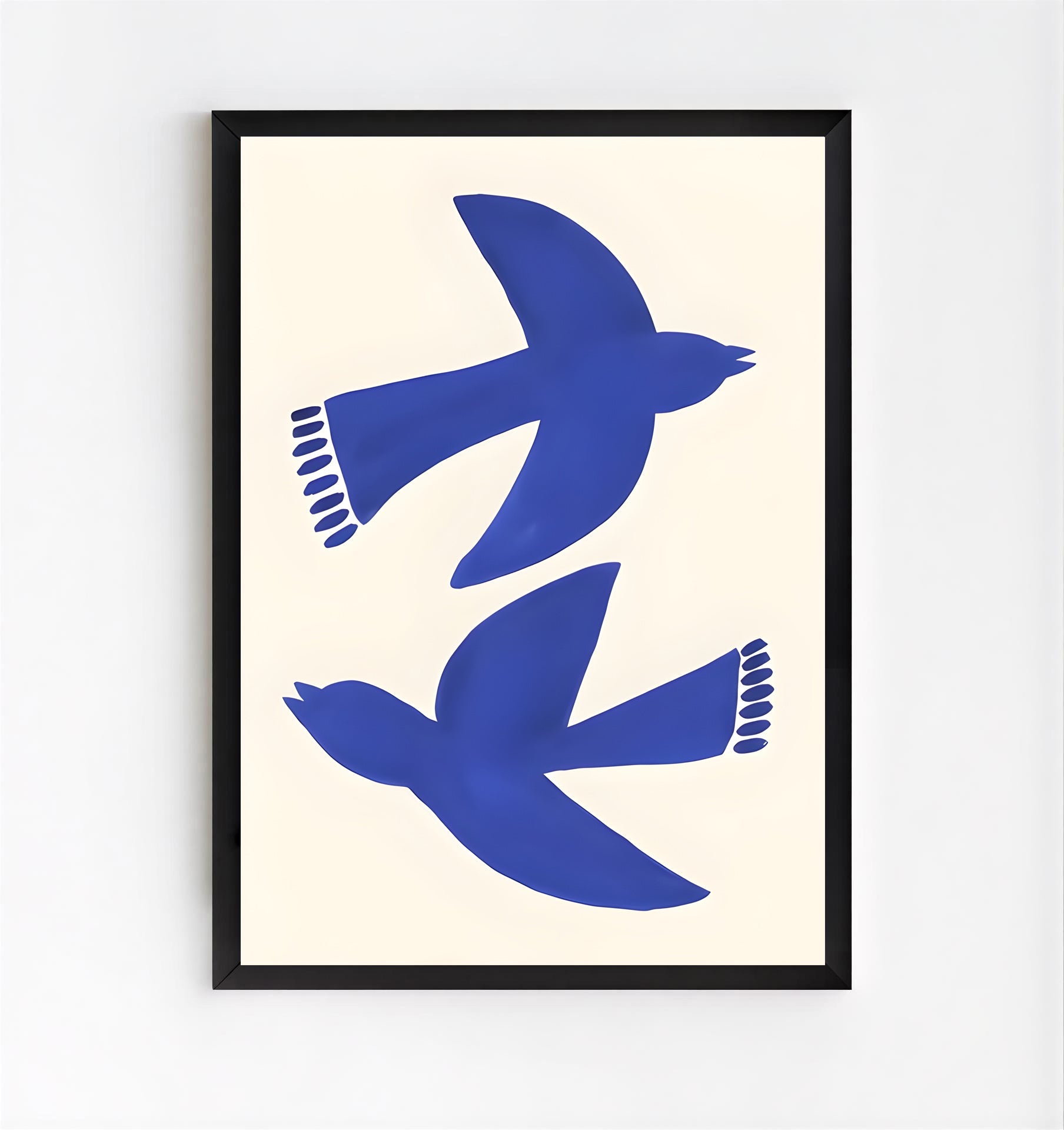 Minimalist Blue Bird Wall Art Print