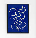 Blue abstract wall art print