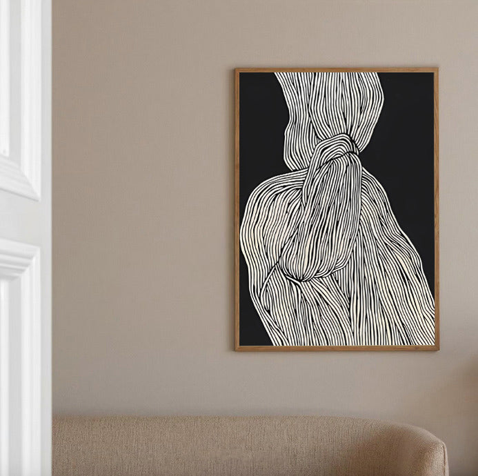Abstract black and white wall art print