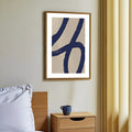 Minimalist abstract navy blue wall art print