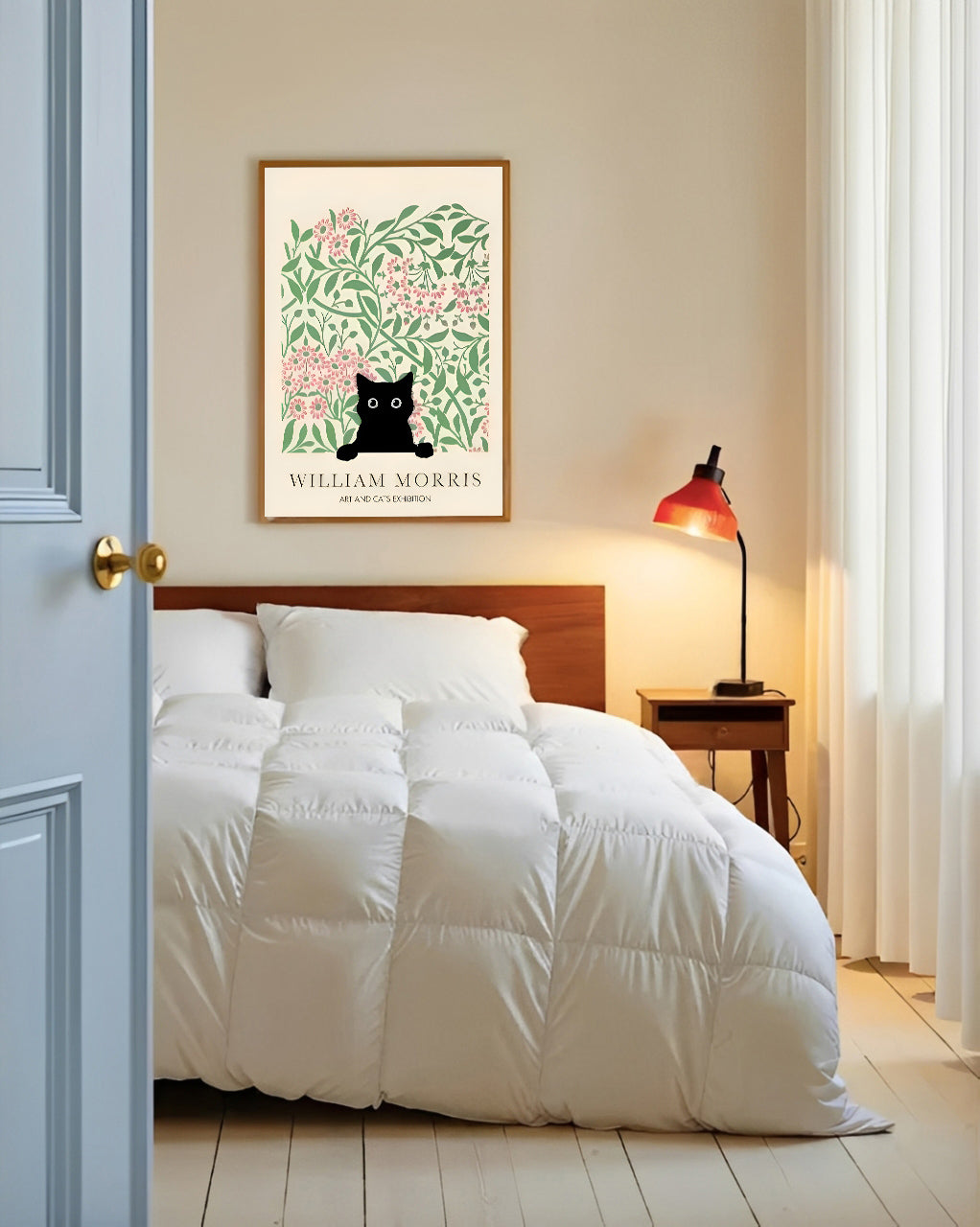 William Morris Black Cat Print