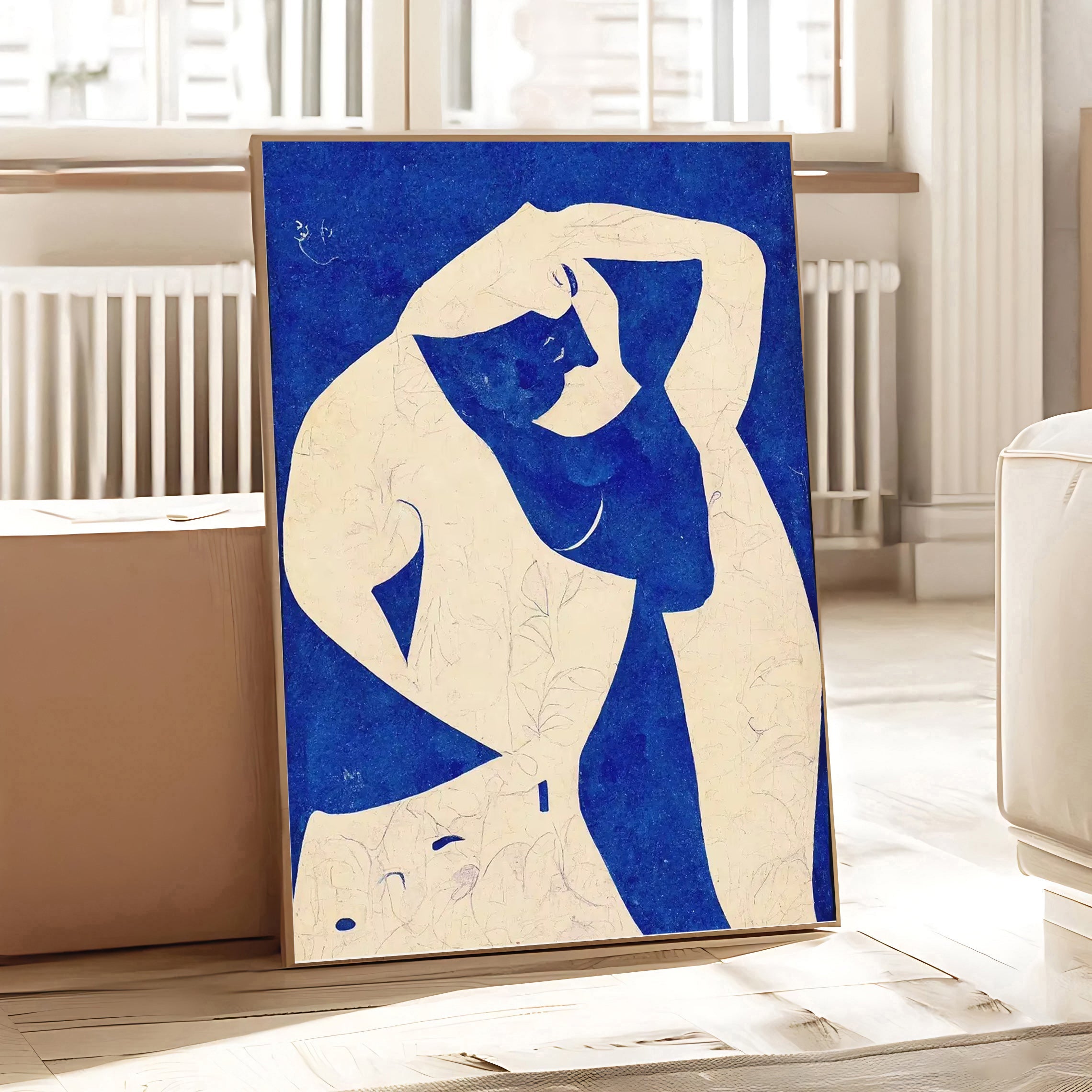 Abstract Blue Nude Wall Art Print