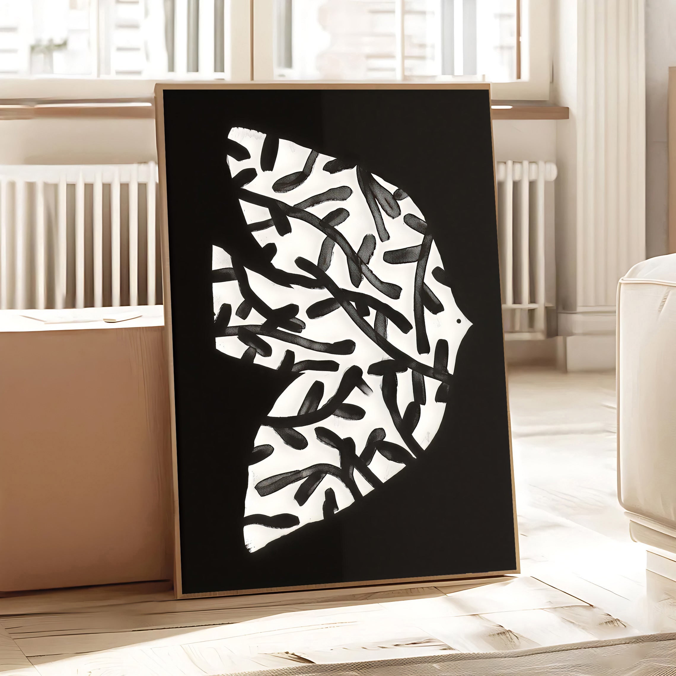 Abstract Black and White Wall Art Print
