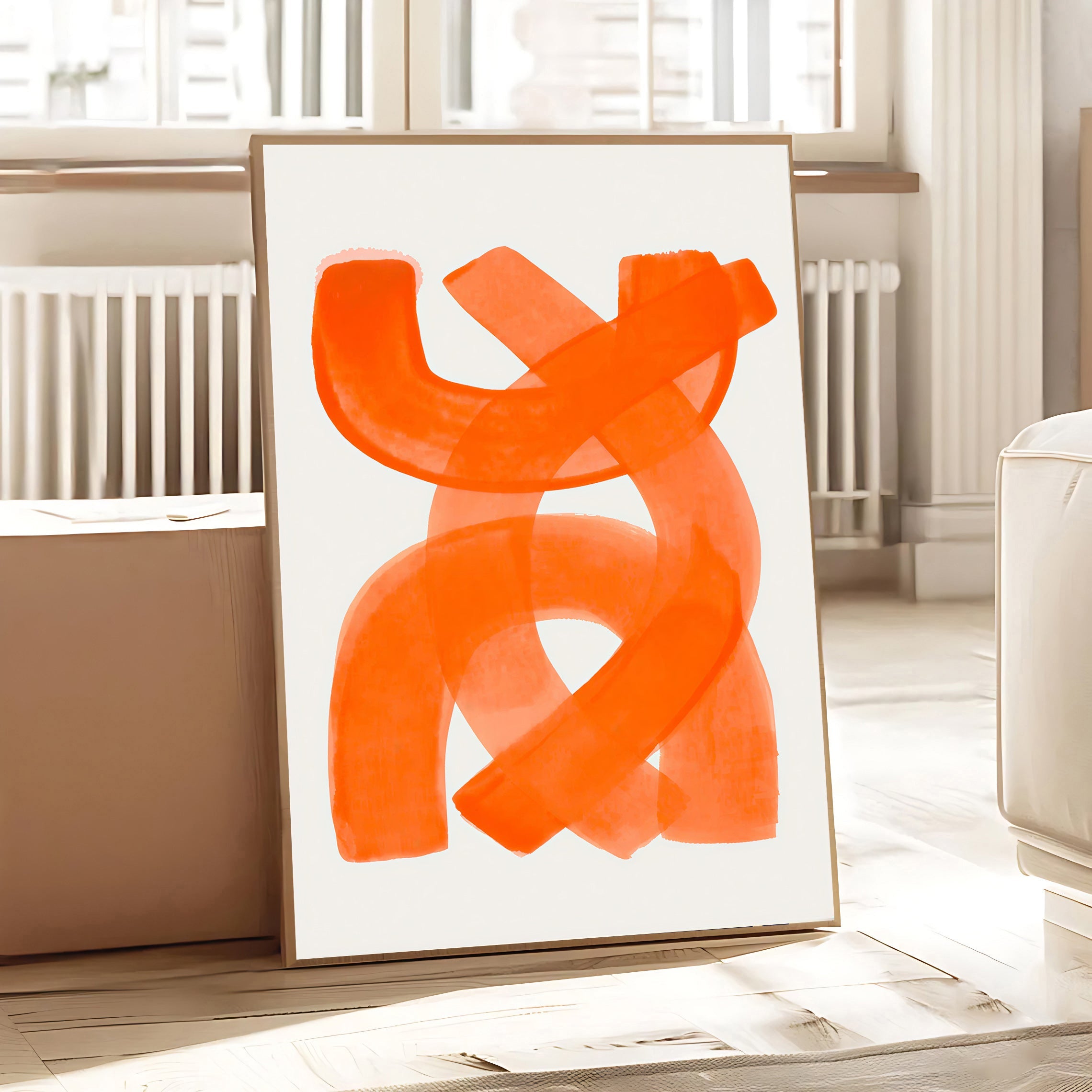 Orange Minimalist Abstract Wall Art Print