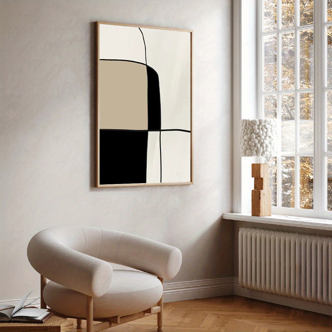 Neutral abstract wall art print