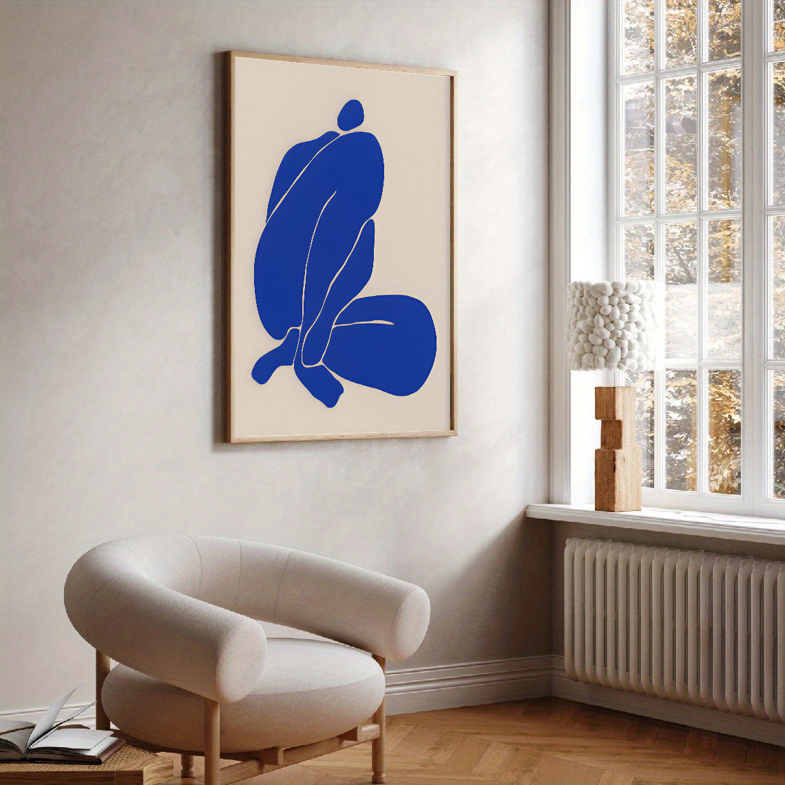 Blue Abstract Figure Wall Art Print