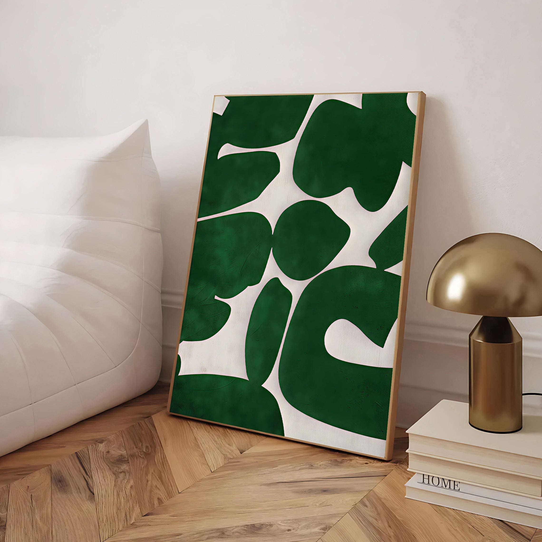 Green abstract wall art print