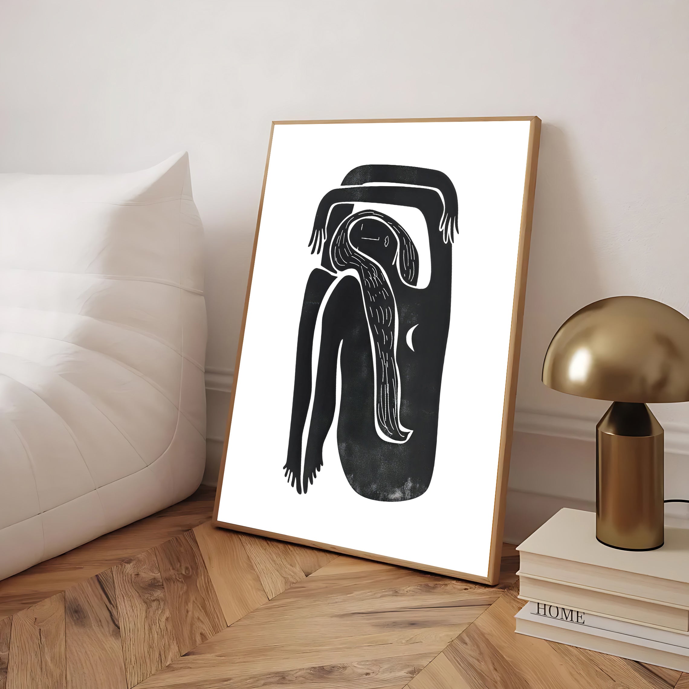 Abstract Minimalist Black Line Art Print