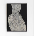 Abstract black and white wall art print