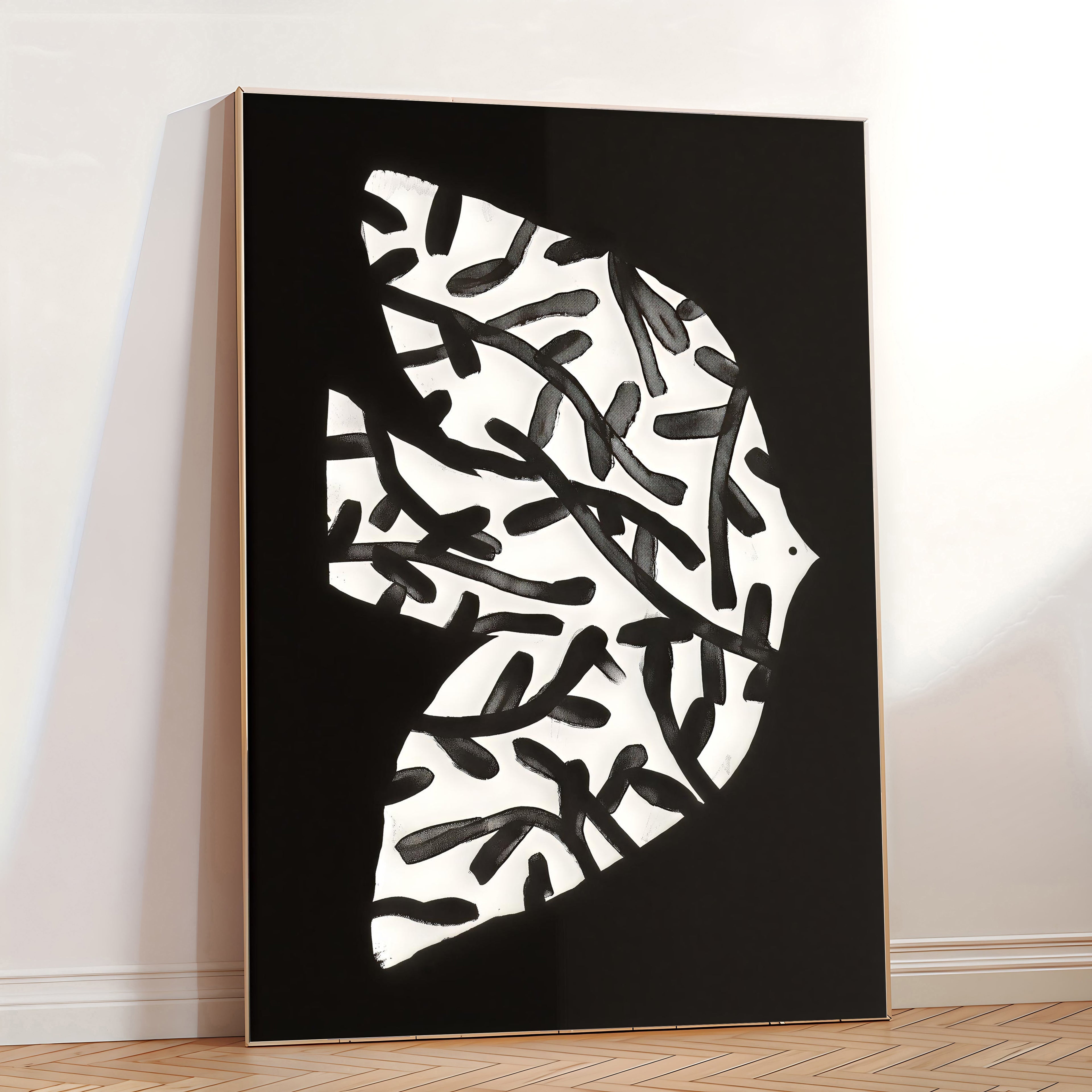 Abstract Black and White Wall Art Print