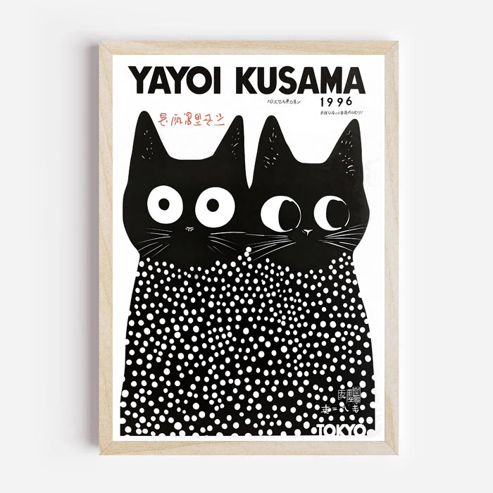 Yayoi Kusama Cat Print Poster (1996) – Polka Dot Art Wall Decor