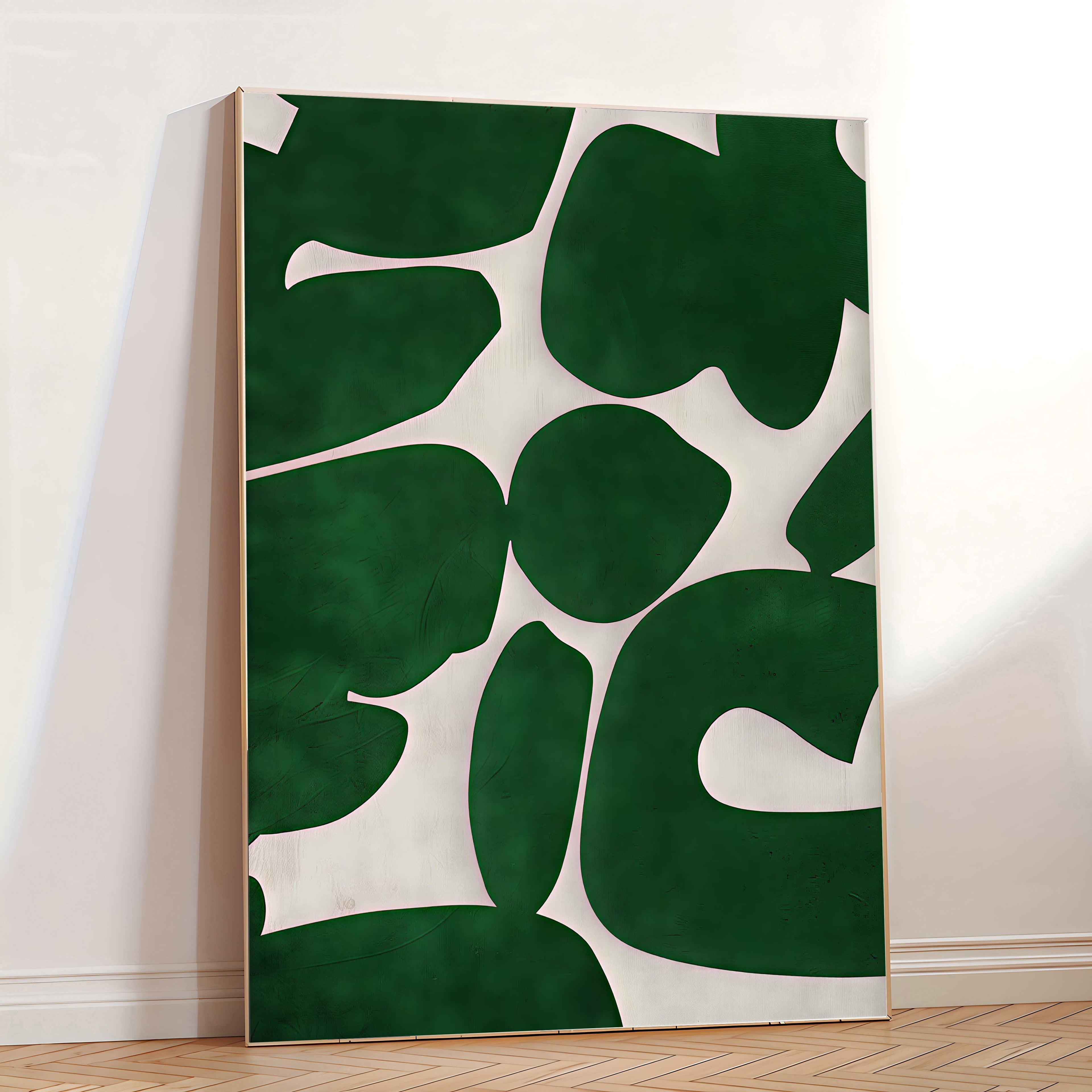 Green abstract wall art print
