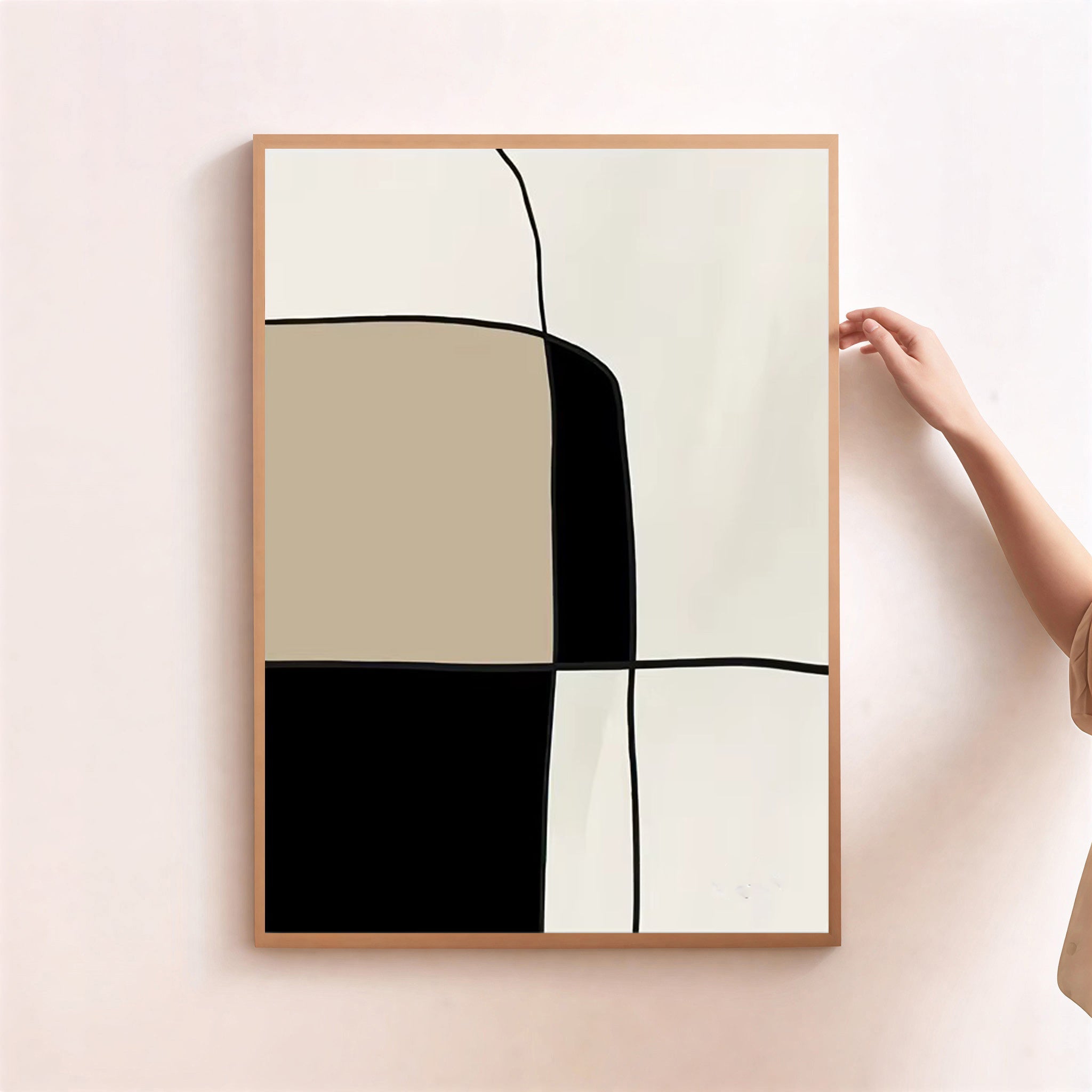 Neutral abstract wall art print