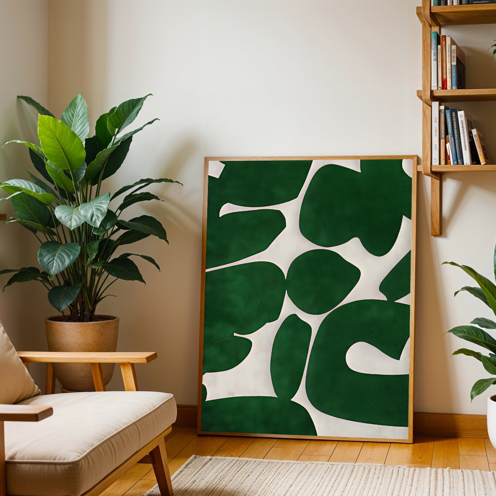 Green abstract wall art print