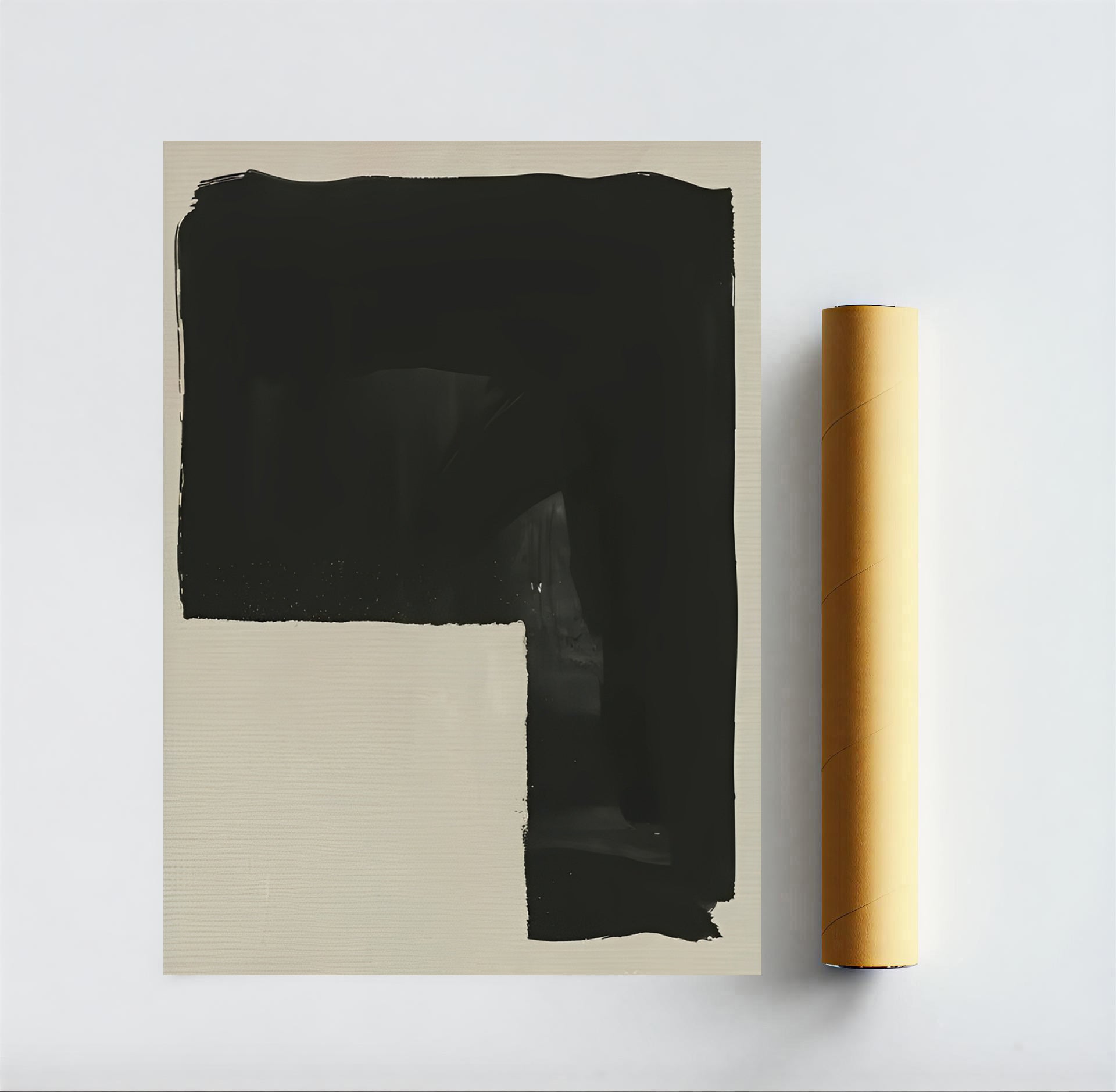 Modern black minimalist abstract wall art print
