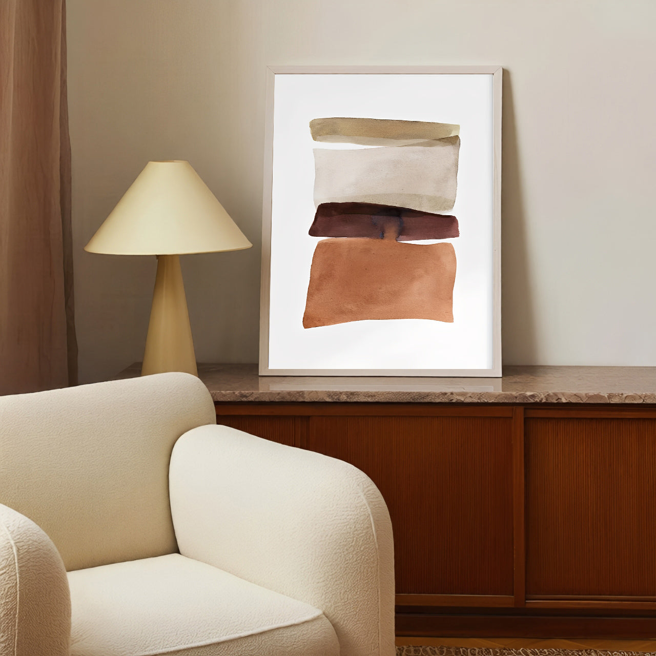 Abstract Wall Art Print in Neutral Tones
