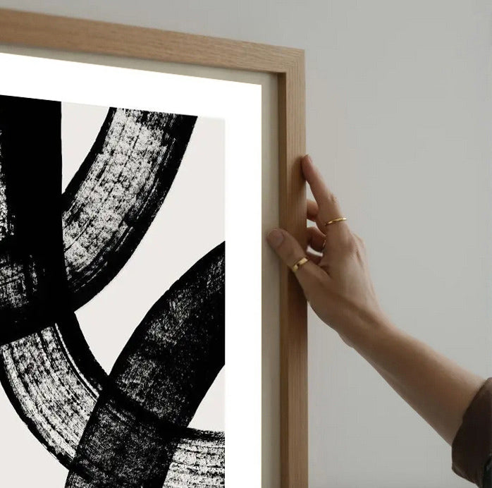 Black and white abstract wall art print