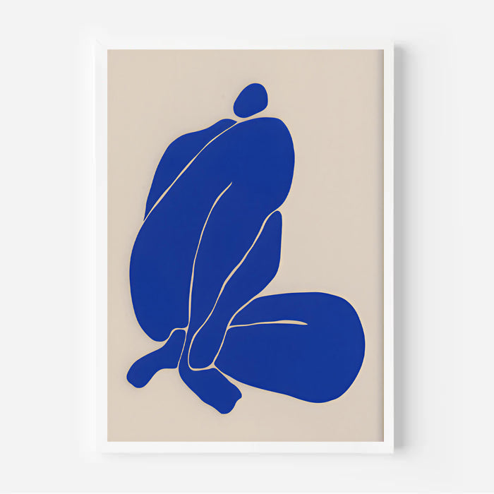 Blue Abstract Figure Wall Art Print
