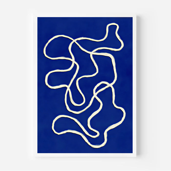 Blue abstract wall art print