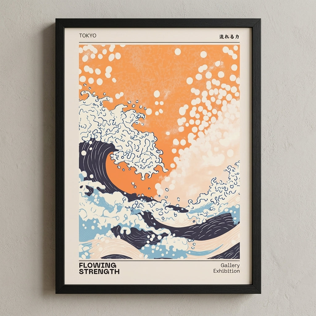 Japanese Wave Print – Tokyo Gallery Exhibition Wave Poster