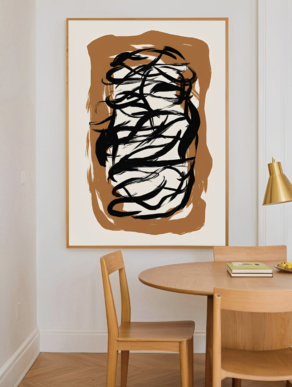 Black Abstract Brush Stroke Wall Art Print